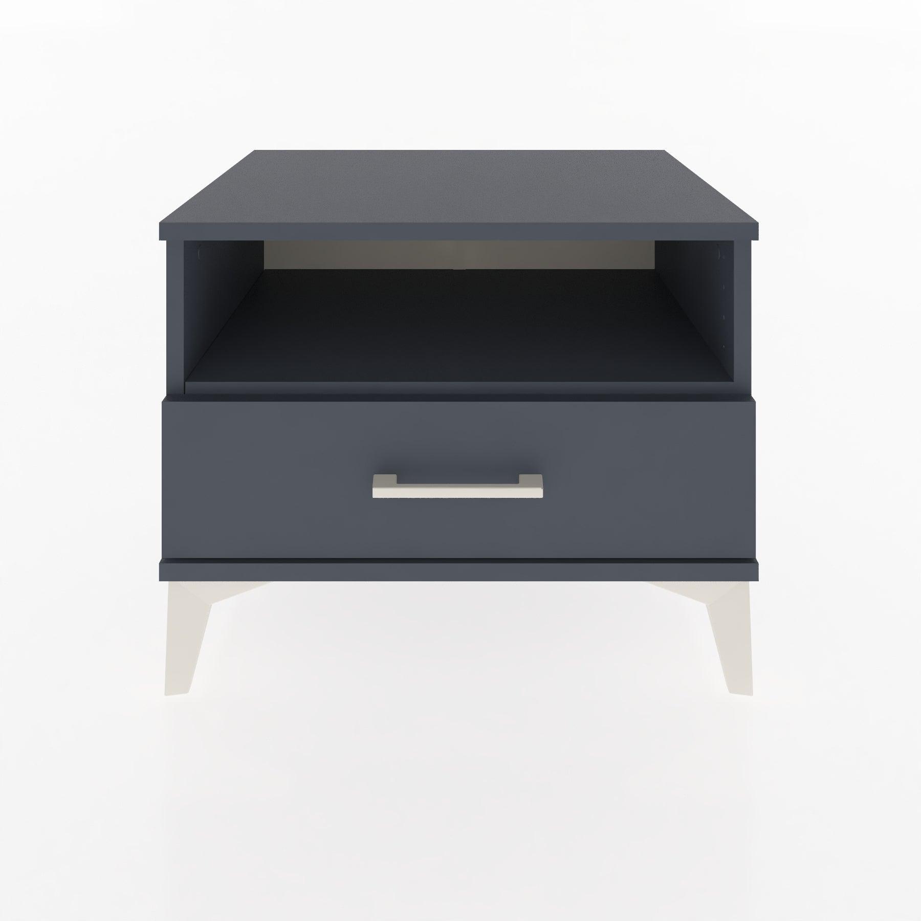 Woodntry Modular Nightstand Anthracite 60x44x68 cm with Drawer and Shelf CR4-2