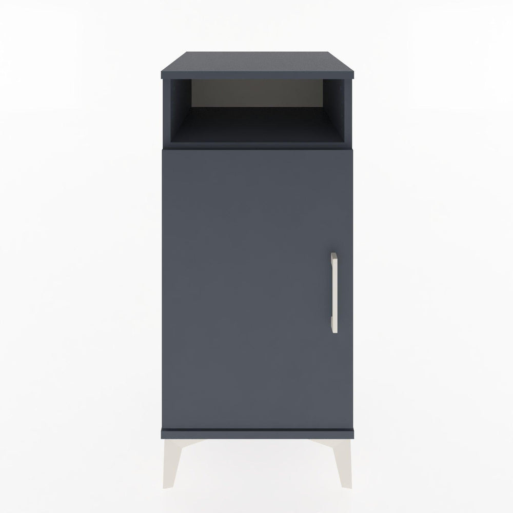 Woodntry Modular Nightstand Anthracite 44x44x84 cm with Cover and Shelf KR26-2