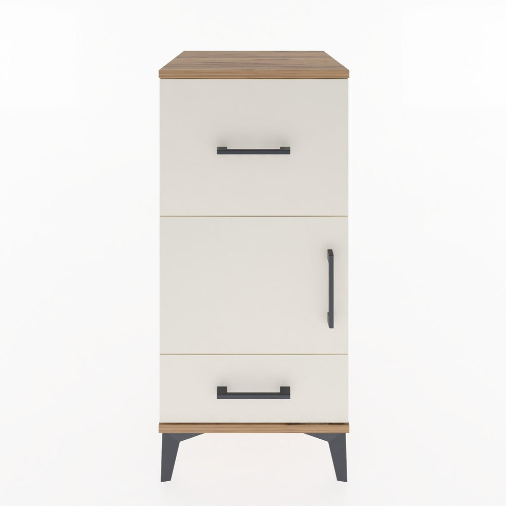 Woodntry Modular Nightstand Pine 44x44x84 cm with Cover and Drawer KC48-3