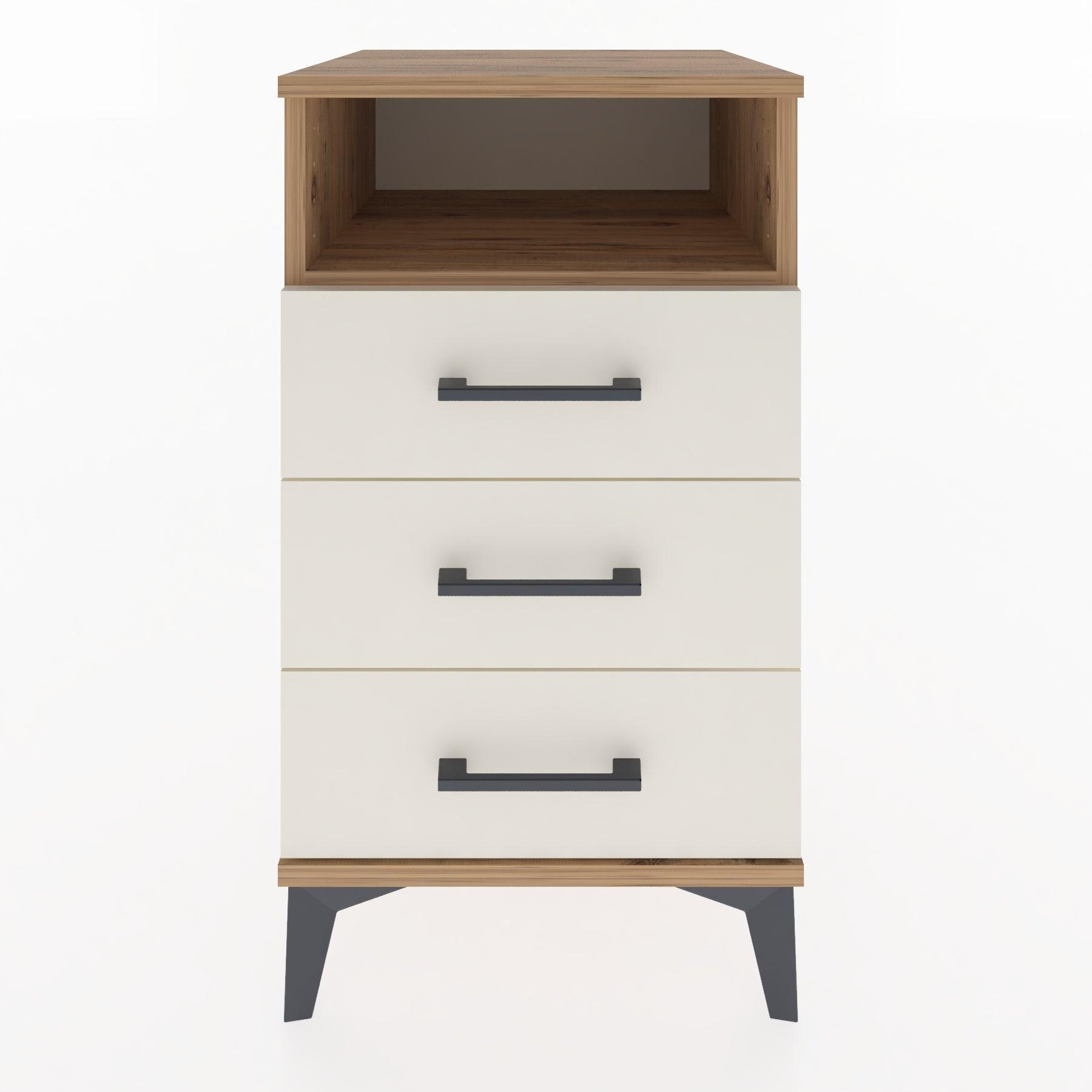 Woodntry Modular Nightstand Pine 44x44x68 cm with Drawers and Shelves CR4-3