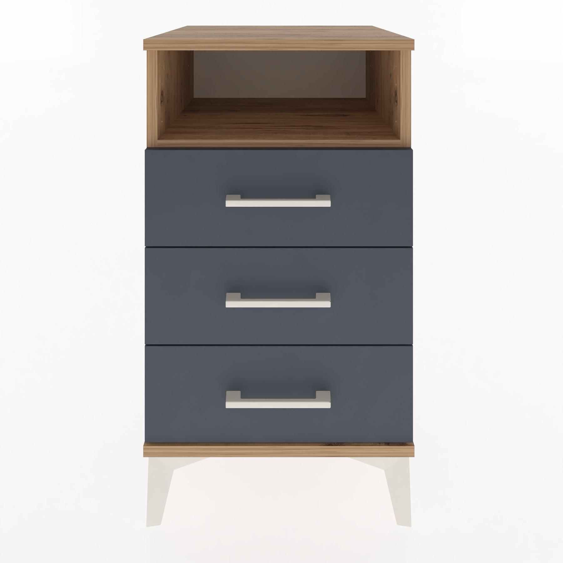 Woodntry Modular Nightstand Pine 44x44x68 cm with Drawers and Shelves CR4-3