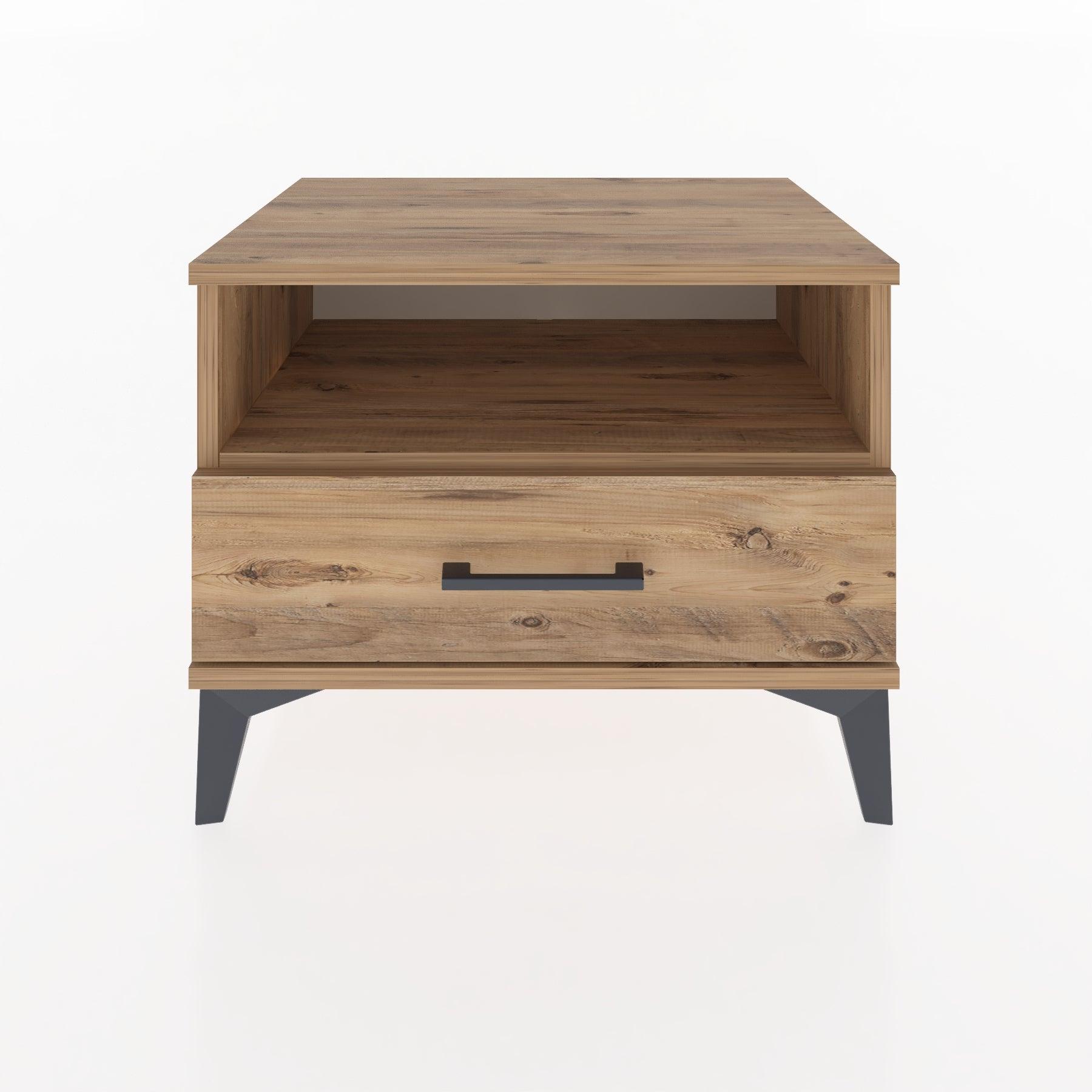 Woodntry Modular Nightstand Pine 60x44x68 cm with Drawers and Shelves CR4-3