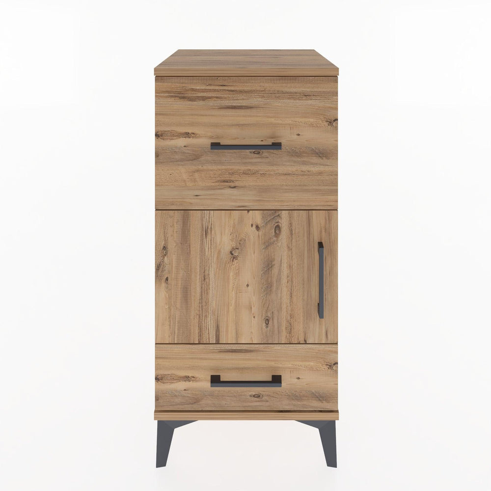 Woodntry Modular Nightstand Pine 44x44x84 cm with Cover and Drawer KC48-3