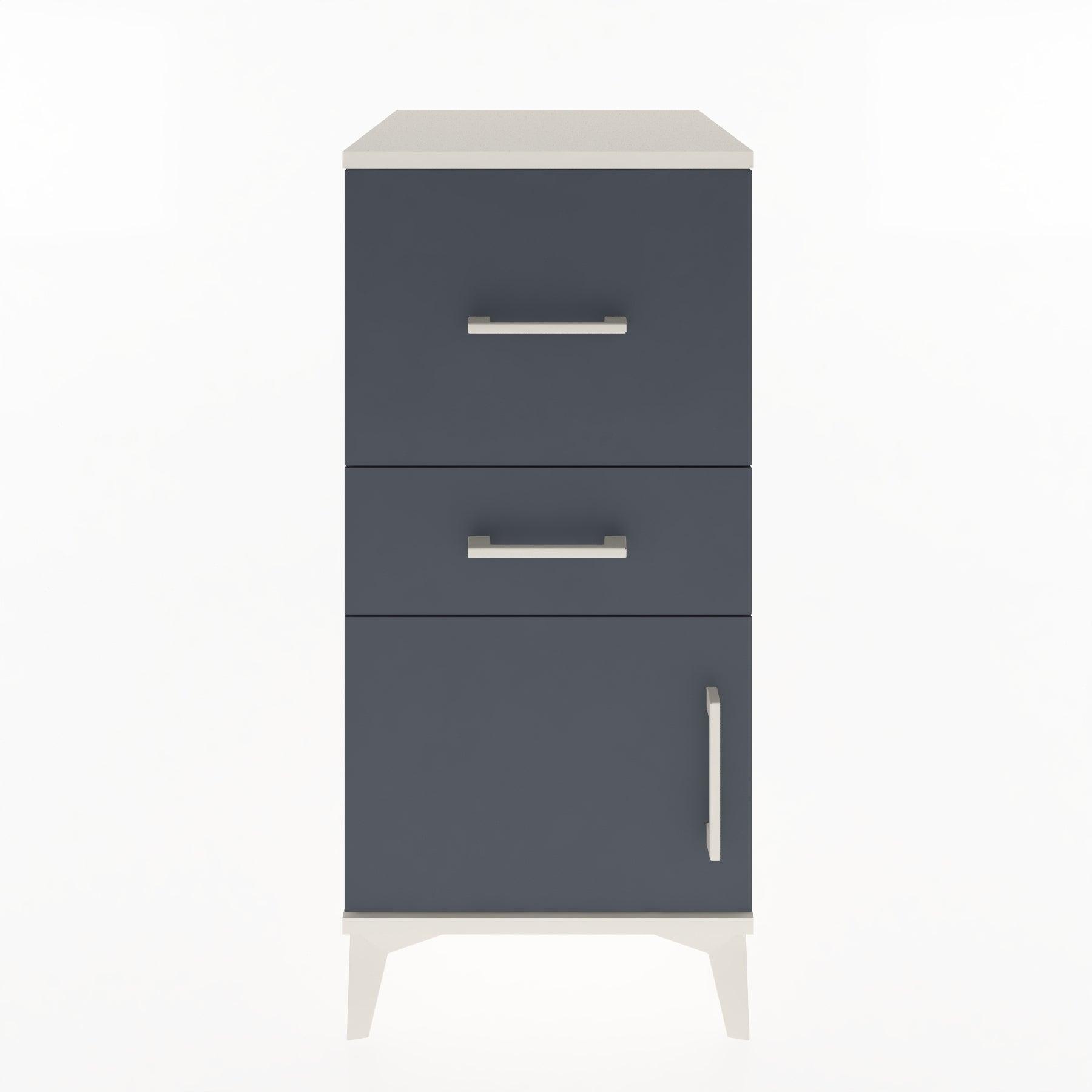 Woodntry Modular Nightstand Moonstone 44x44x84 cm with Cover and Drawer KC49-1