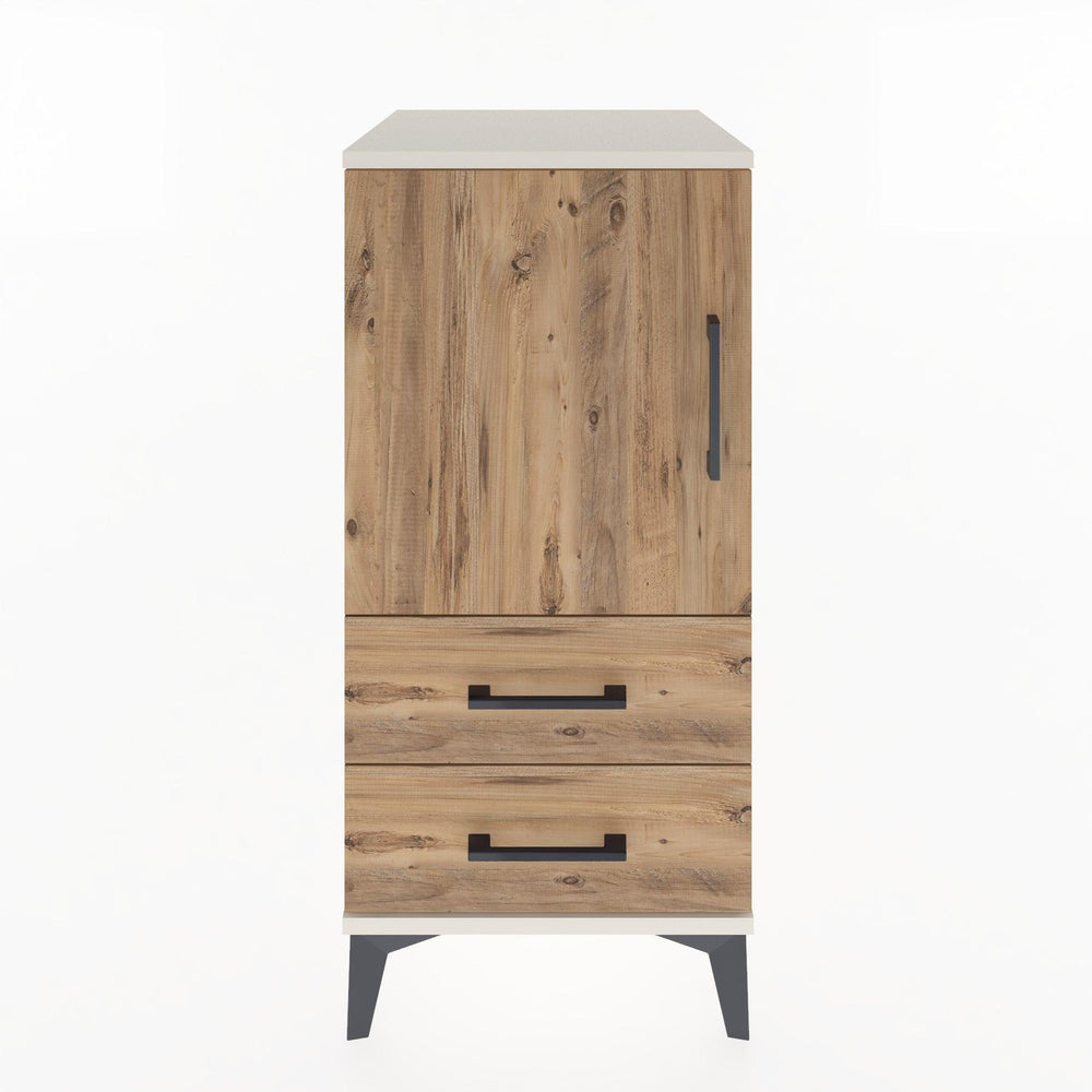 Woodntry Modular Nightstand Moonstone 44x44x84 cm with Cover and Drawer KC27-1