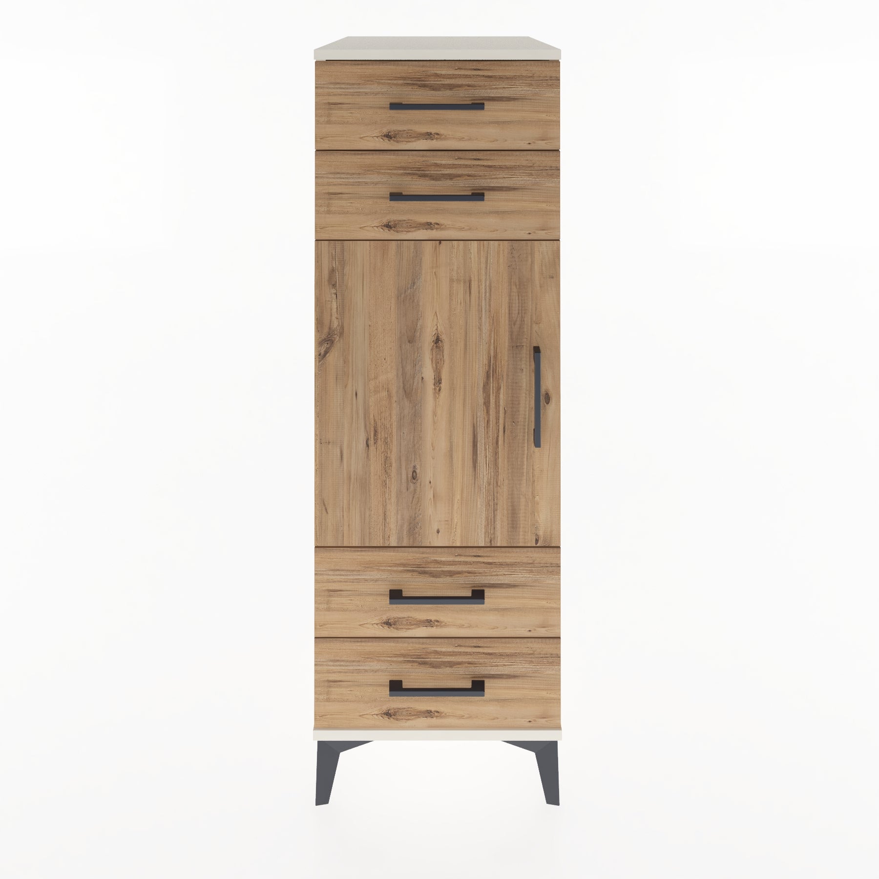 Woodntry Modular Cabinet Moonstone 44x59x122 cm with Doors and Drawers KC55-1