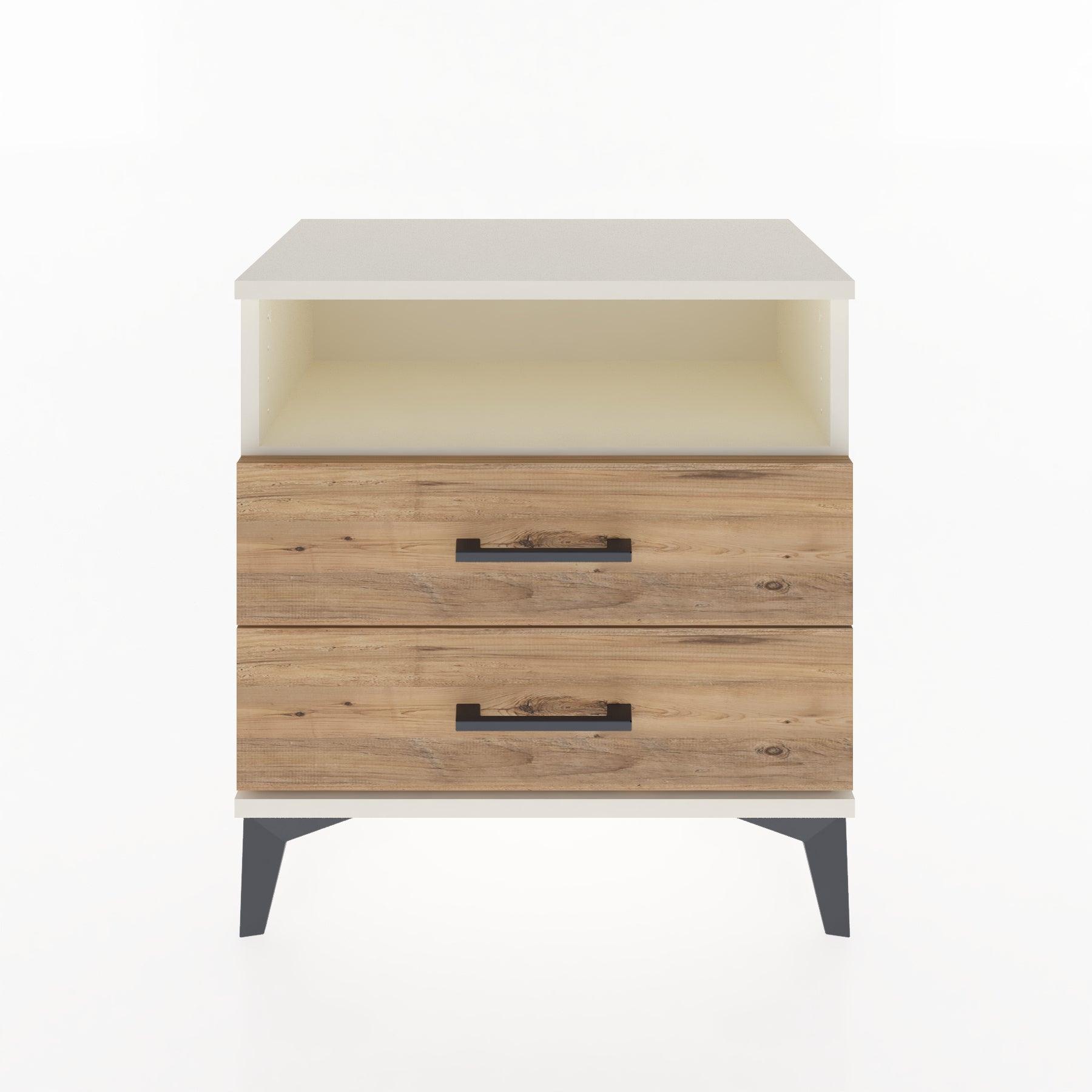 Woodntry Modular Nightstand Moonstone 60x30x52 cm with Drawer and Shelf CR5-1