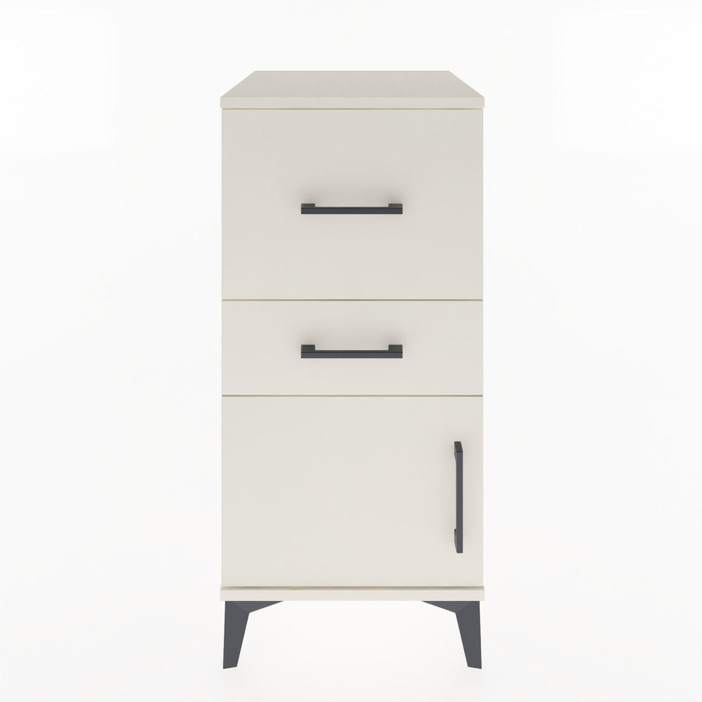Woodntry Modular Nightstand Moonstone 44x44x84 cm with Cover and Drawer KC49-1