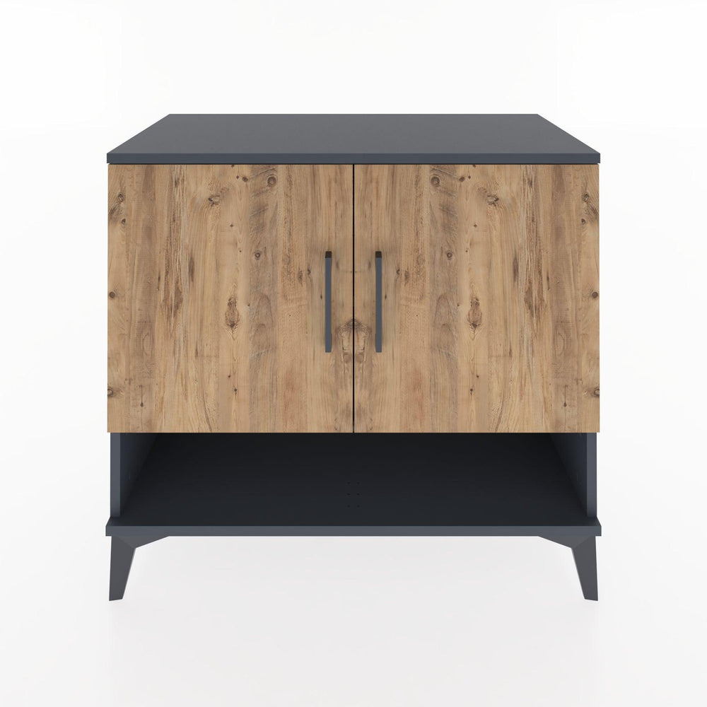 Woodntry Modüler Şifonyer Antrasit 88x44x68 cm Kapaklı ve Raflı KR5-2