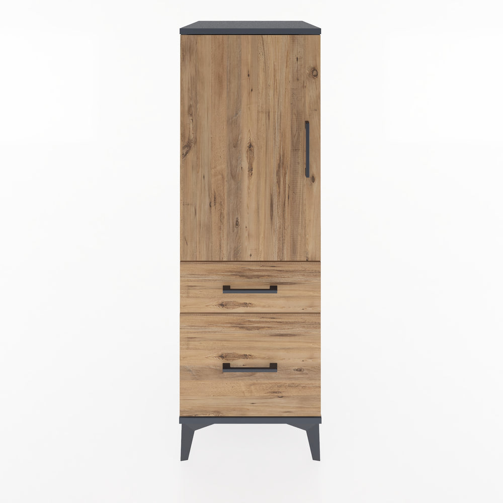 Woodntry Modular Cabinet Anthracite 44x59x122 cm with Doors and Drawers KC105-2