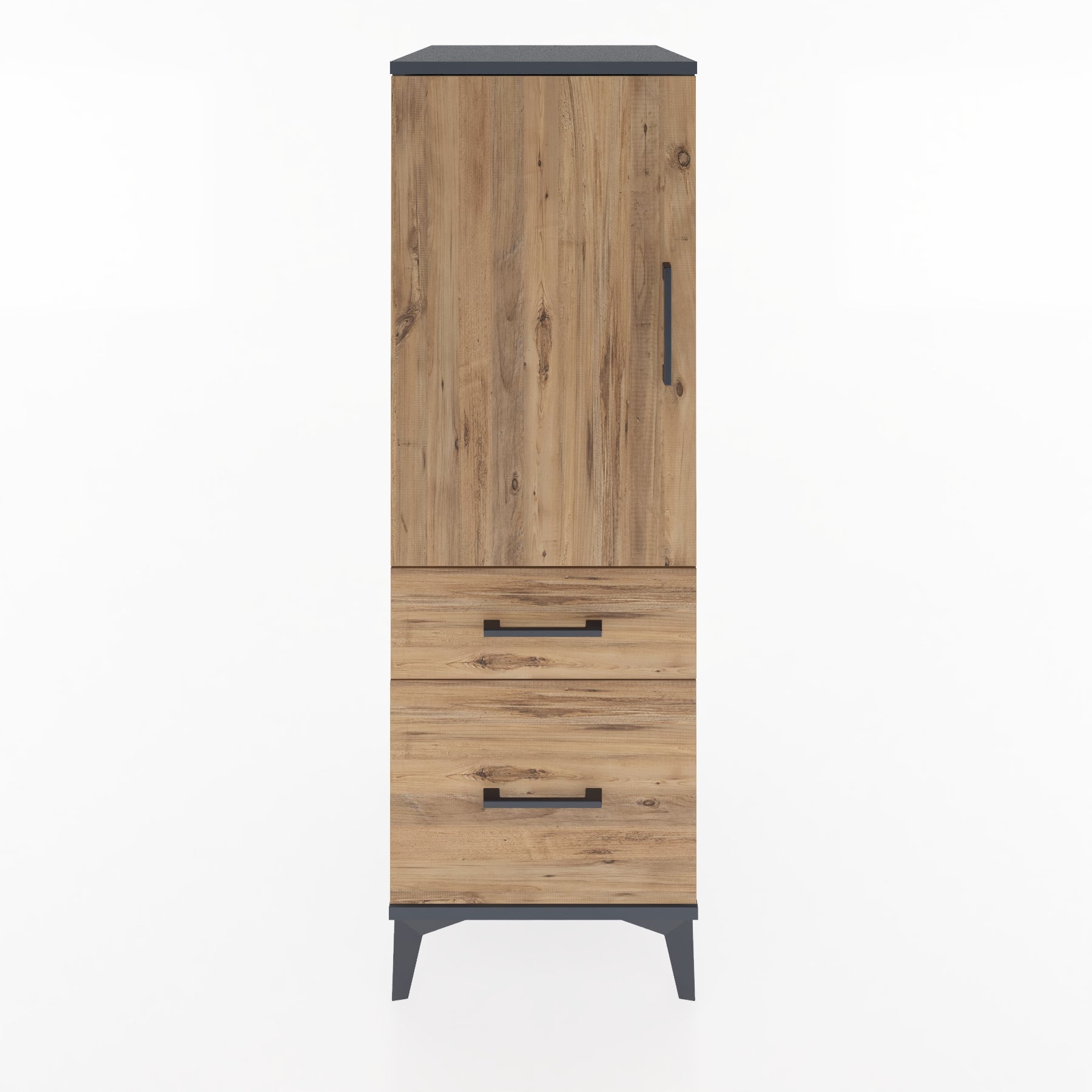 Woodntry Modular Cabinet Anthracite 44x59x122 cm with Doors and Drawers KC105-2
