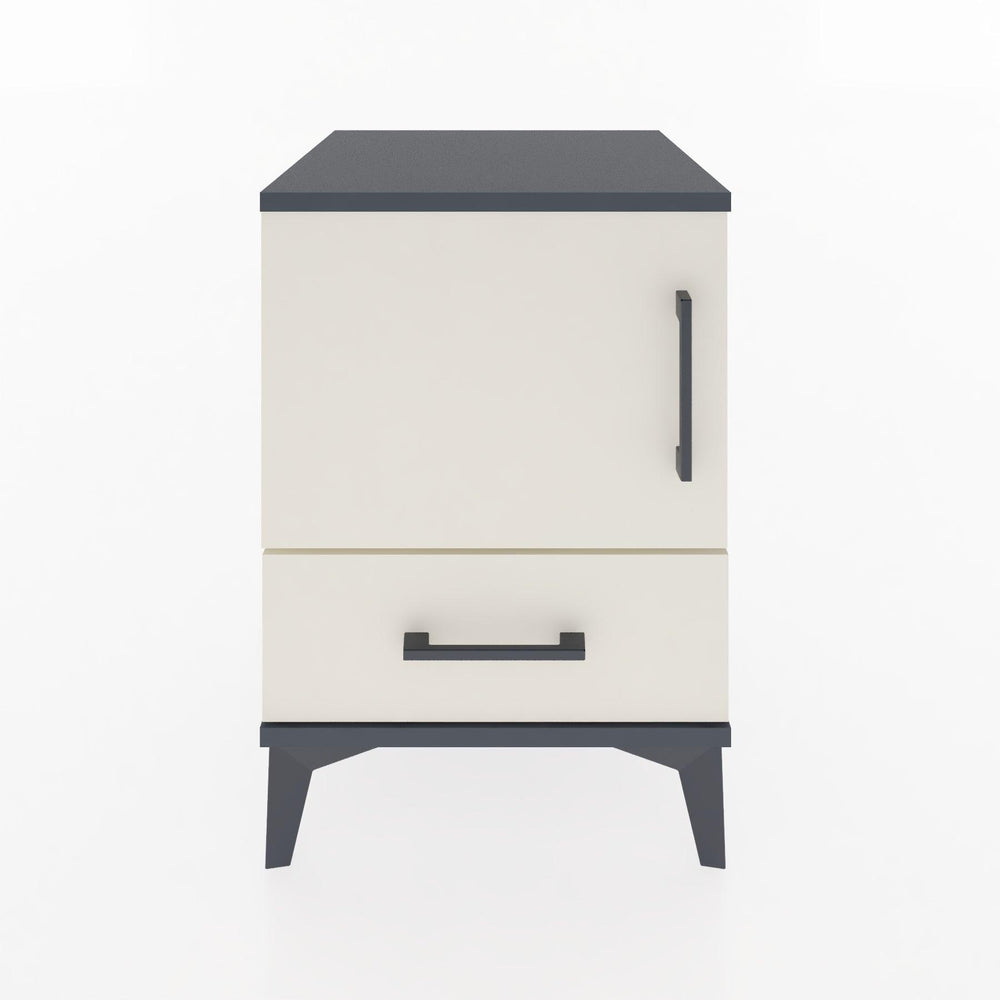 Woodntry Modular Nightstand Anthracite 44x44x52 cm with Cover and Drawer KC5-2