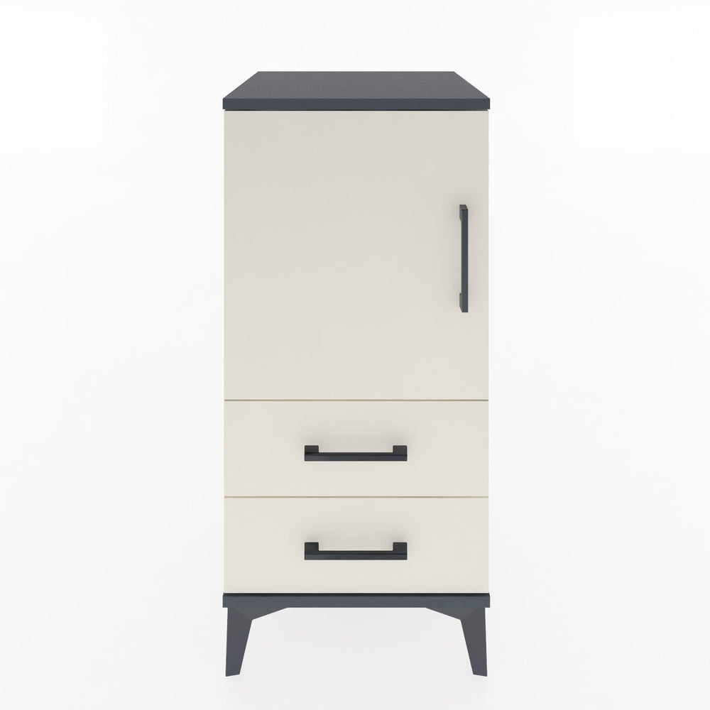 Woodntry Modular Nightstand Anthracite 44x44x84 cm with Cover and Drawer KC27-2