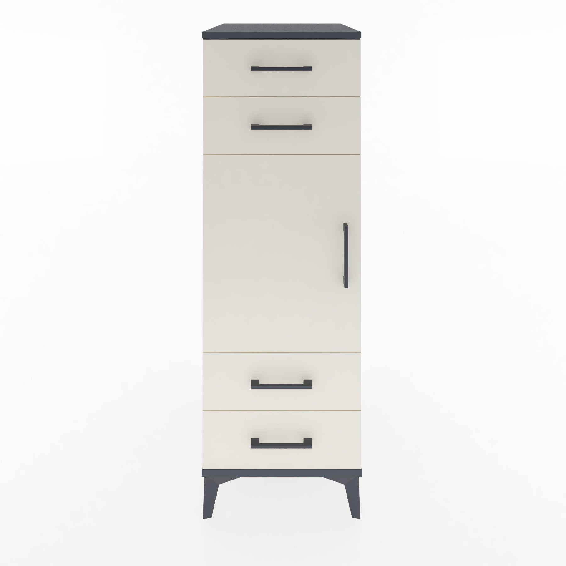 Woodntry Modular Cabinet Anthracite 44x59x122 cm with Doors and Drawers KC55-2