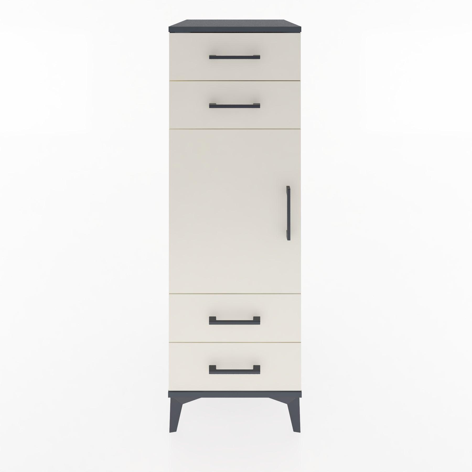 Woodntry Modular Cabinet Anthracite 44x30x122 cm with Doors and Drawers KC55-2