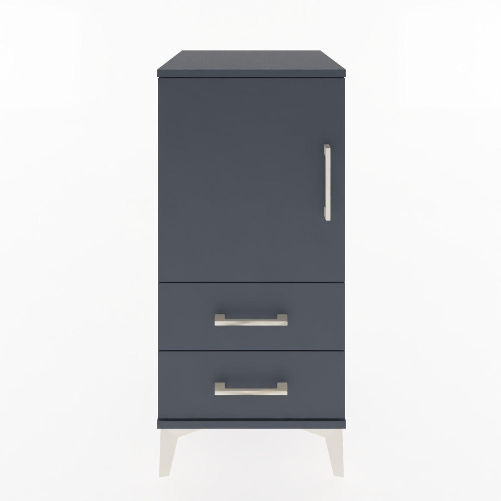 Woodntry Modular Nightstand Anthracite 44x44x84 cm with Cover and Drawer KC27-2