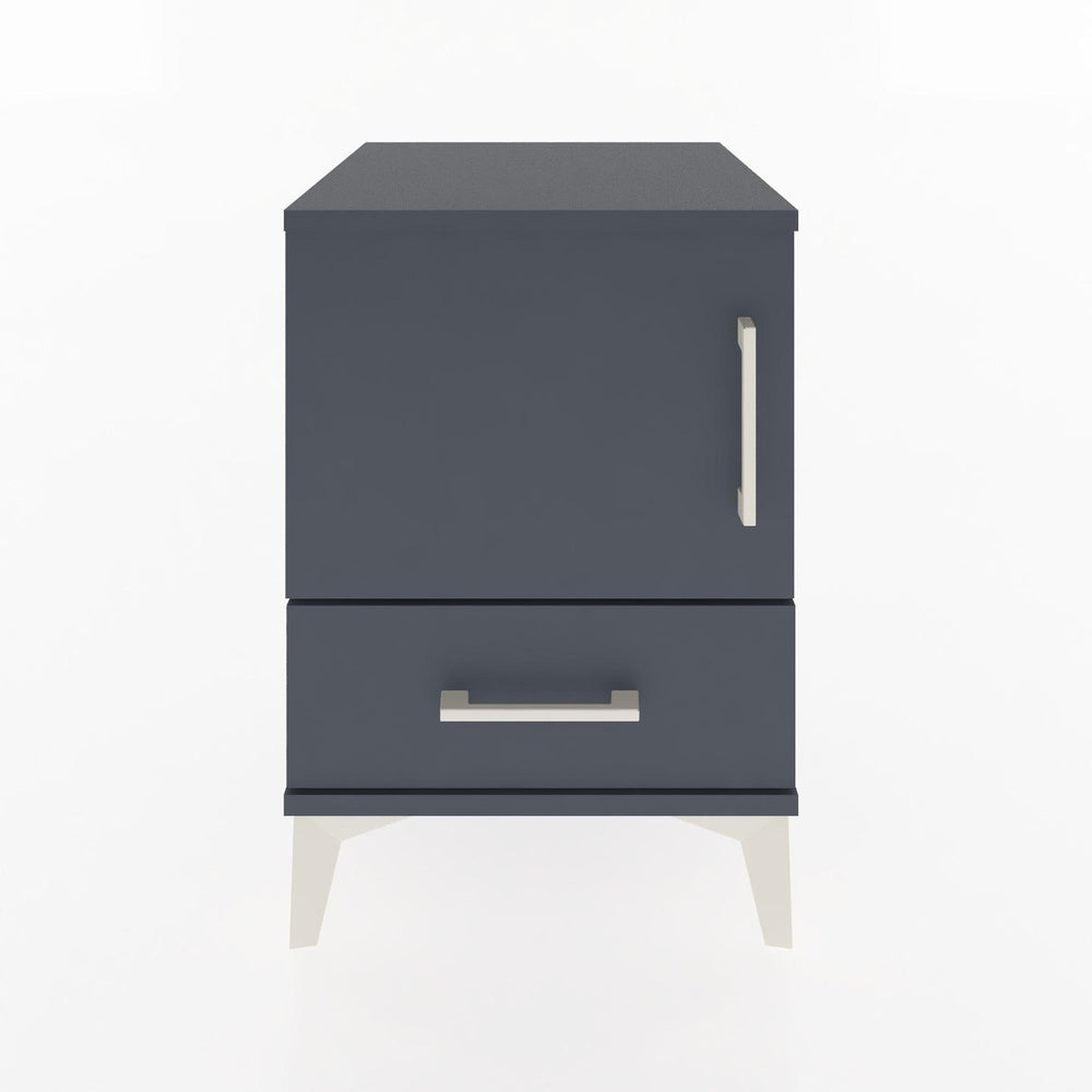Woodntry Modular Nightstand Anthracite 44x44x52 cm with Cover and Drawer KC5-2