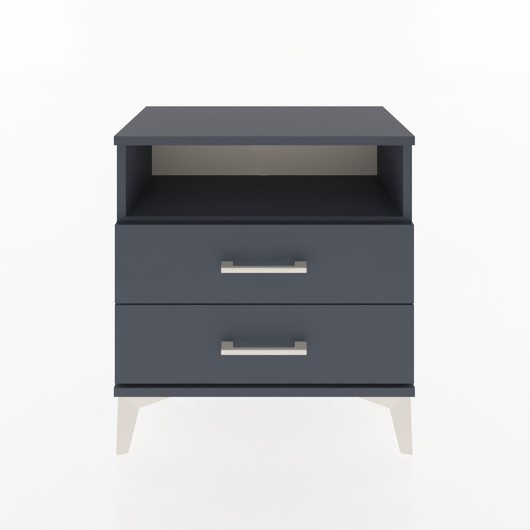 Woodntry Modular Nightstand Anthracite 60x30x52 cm with Drawers and Shelves CR5-2