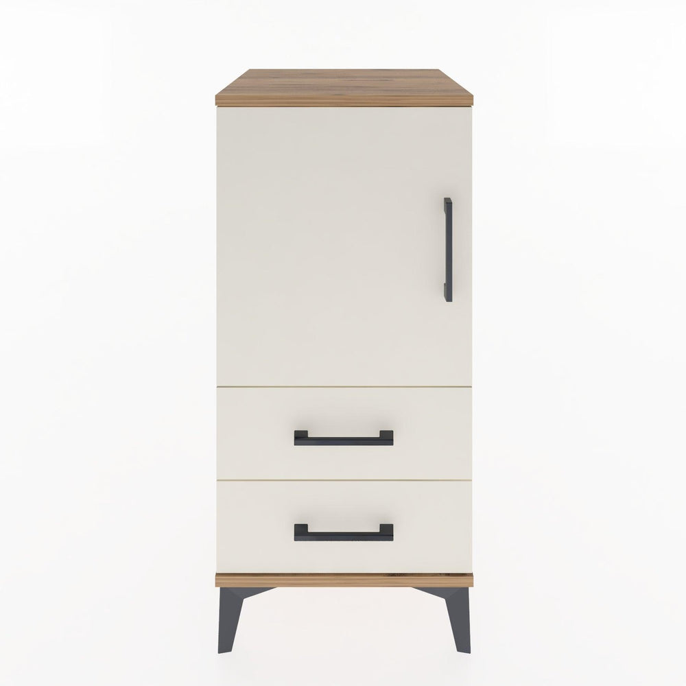 Woodntry Modular Nightstand Pine 44x44x84 cm with Cover and Drawer KC27-3