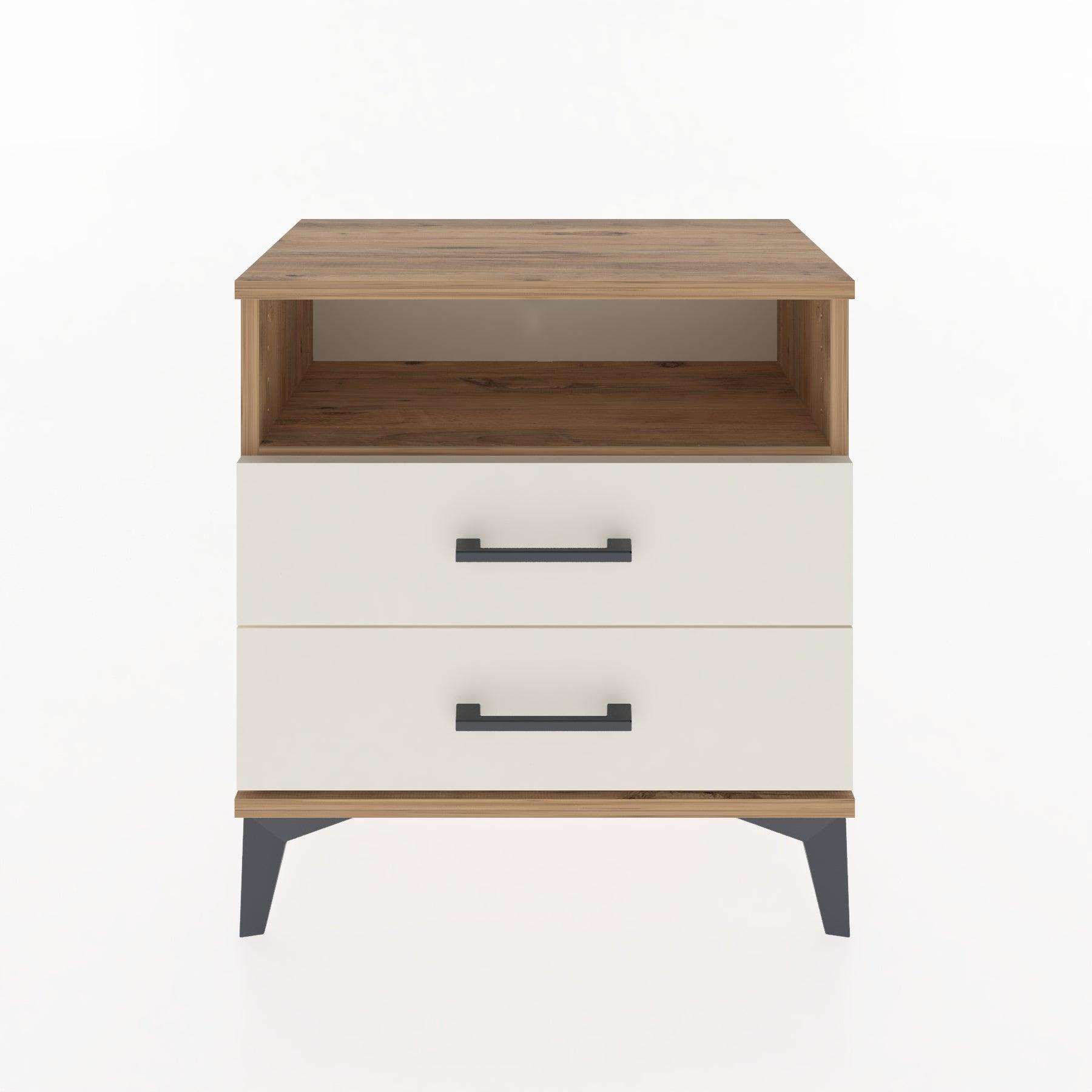 Woodntry Modular Nightstand Pine 60x30x52 cm with Drawers and Shelves CR5-3