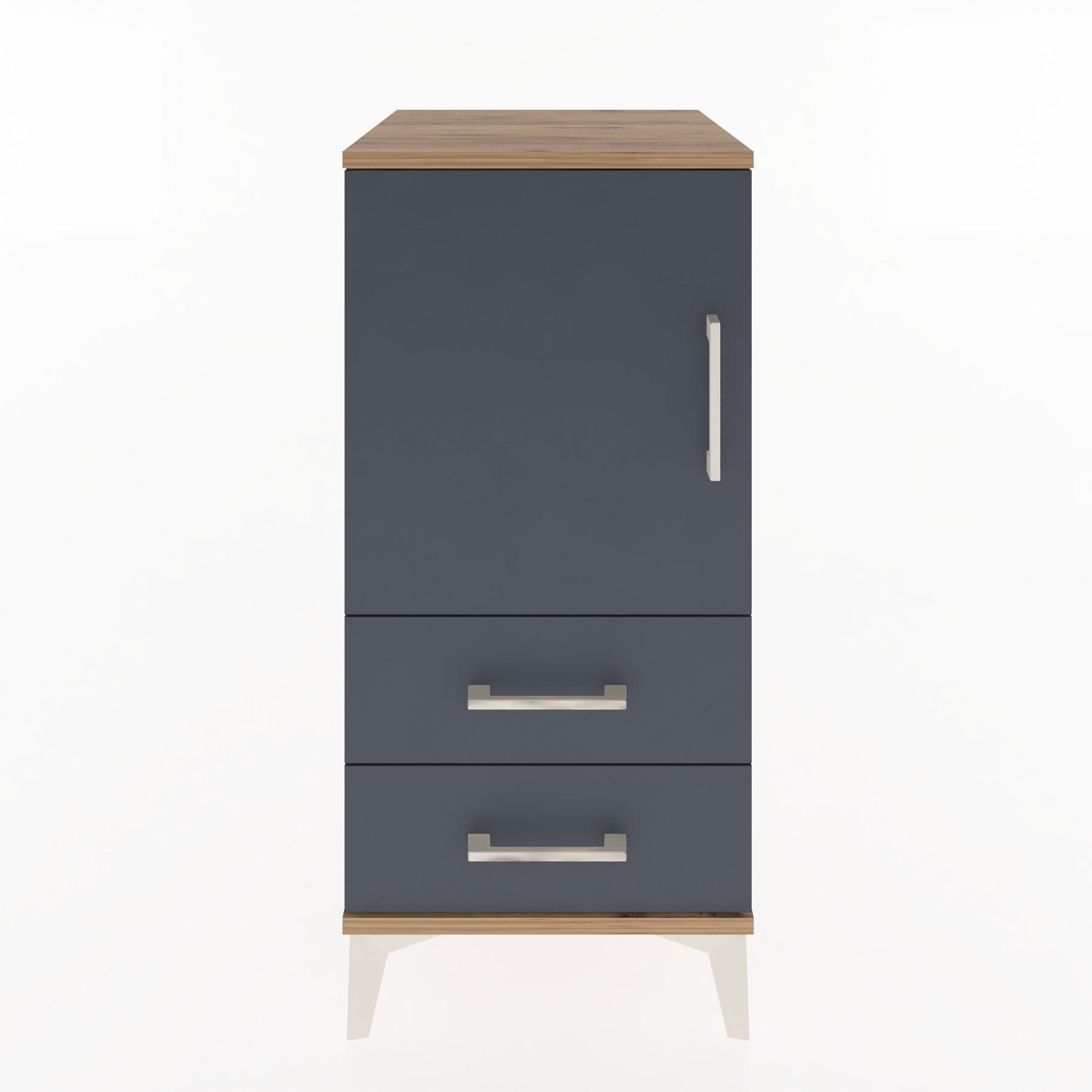 Woodntry Modular Nightstand Pine 44x44x84 cm with Cover and Drawer KC27-3