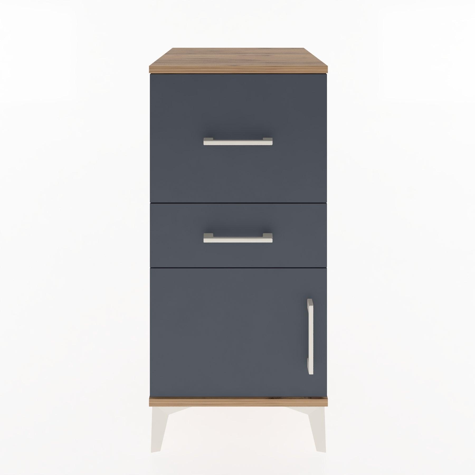 Woodntry Modular Nightstand Pine 44x44x84 cm with Cover and Drawer KC49-3