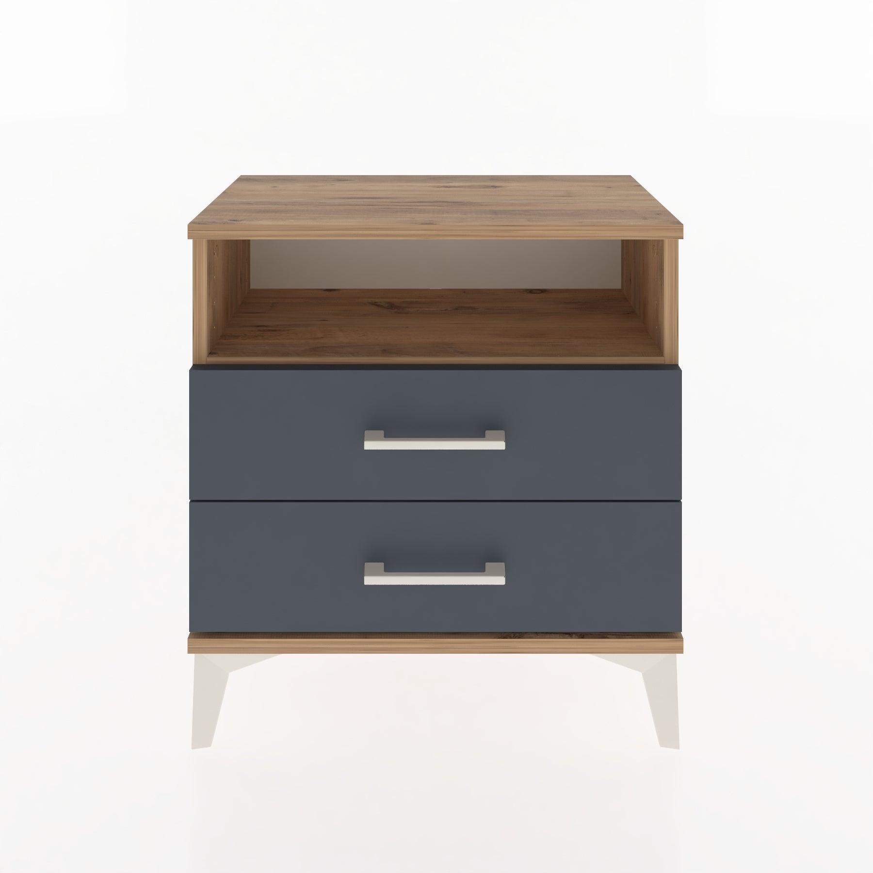Woodntry Modular Nightstand Pine 60x30x52 cm with Drawers and Shelves CR5-3