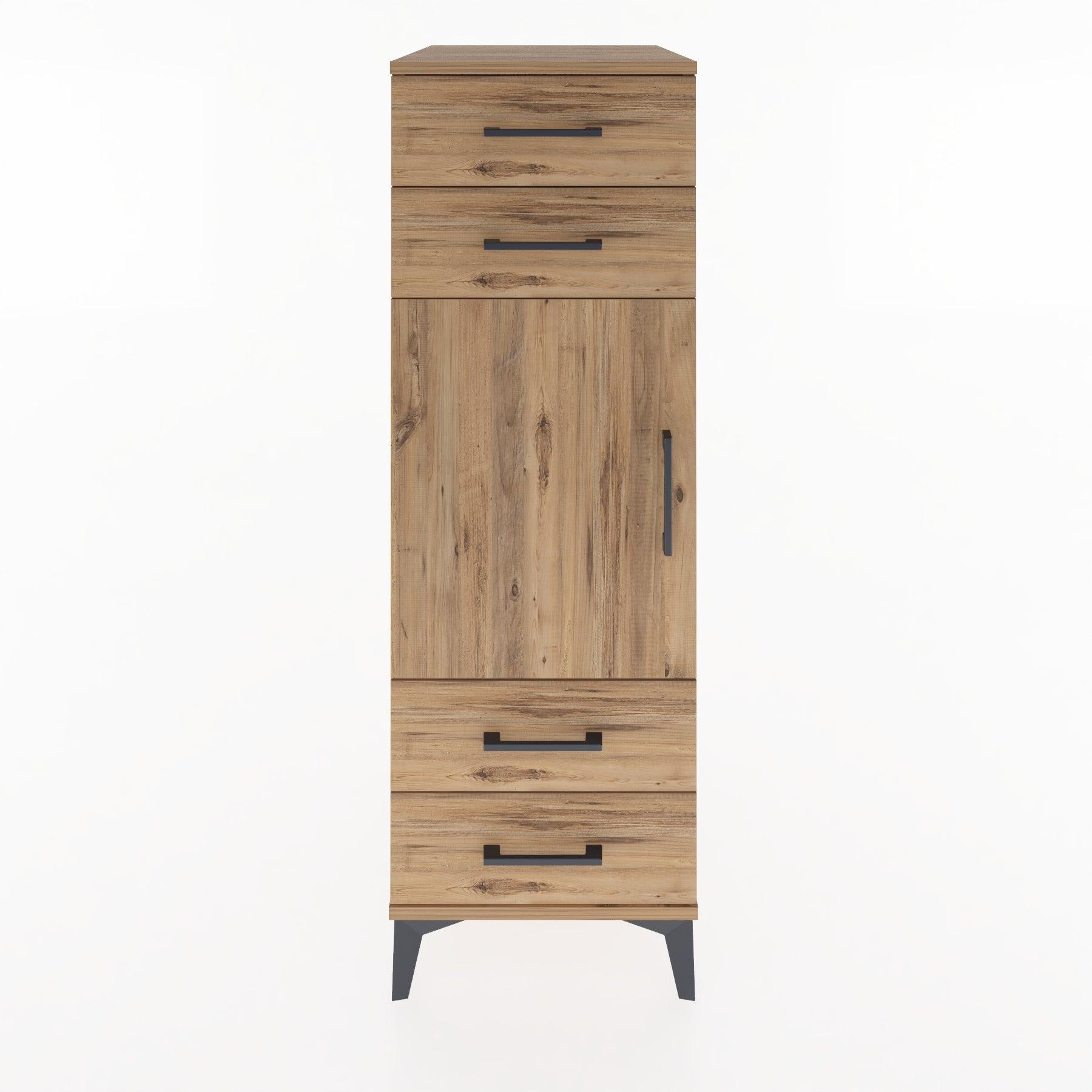 Woodntry Modular Cabinet Pine 44x30x122 cm with Doors and Drawers KC55-3