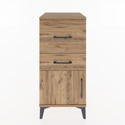Woodntry Modular Nightstand Pine 44x44x84 cm with Cover and Drawer KC49-3