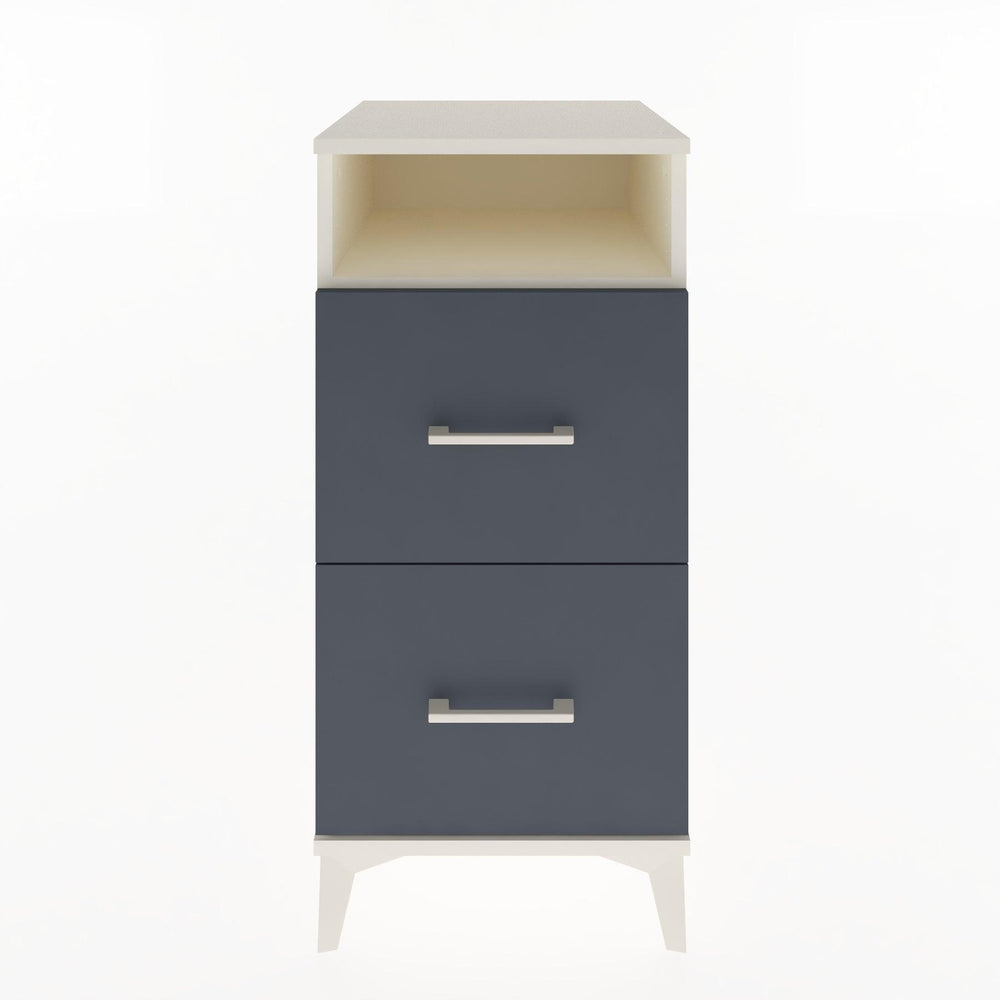 Woodntry Modular Nightstand Moonstone 44x44x84 cm with Drawer and Shelf CR6-1
