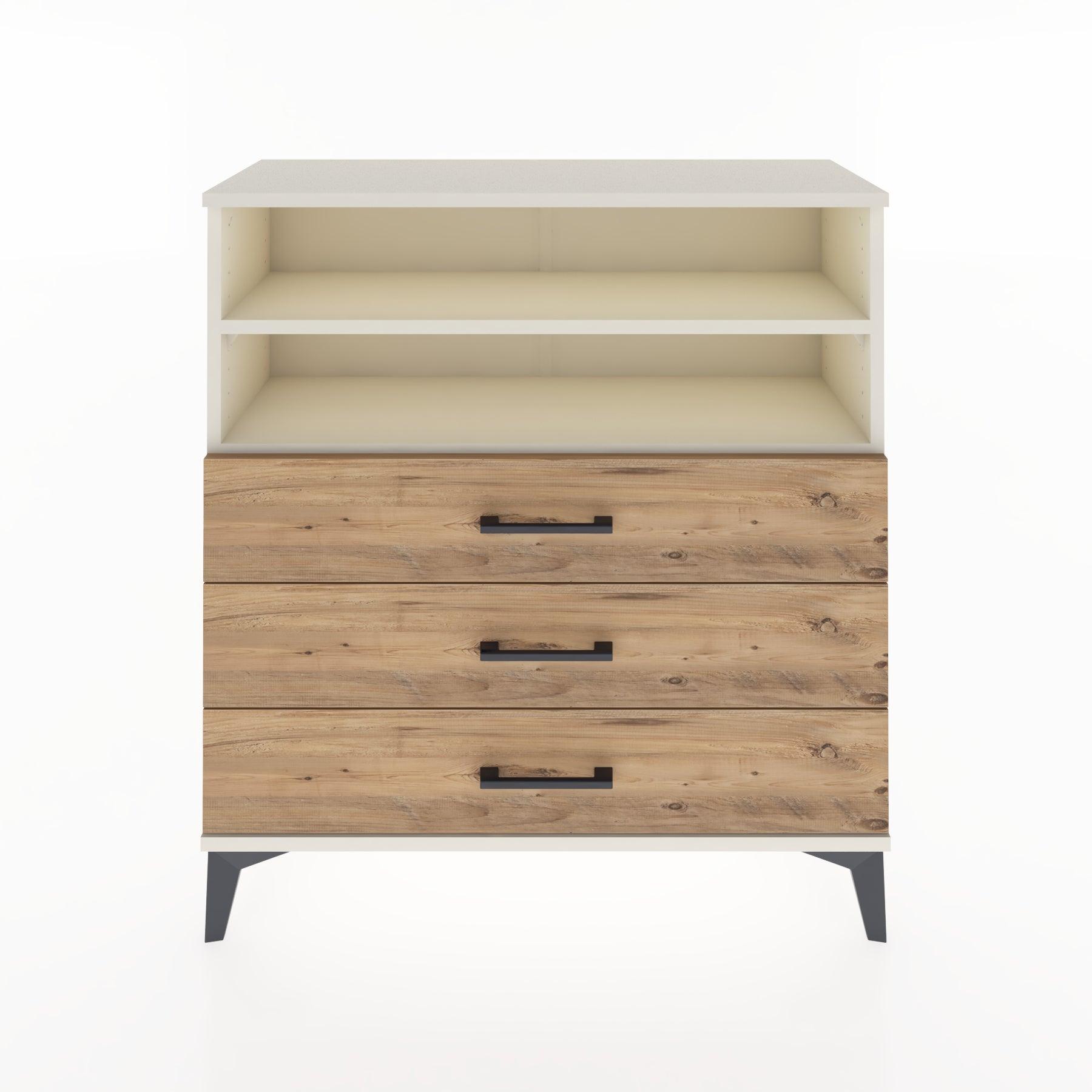 Woodntry Modular Dresser Moonstone 88x30x84 cm with Drawers and Shelves CR6-1