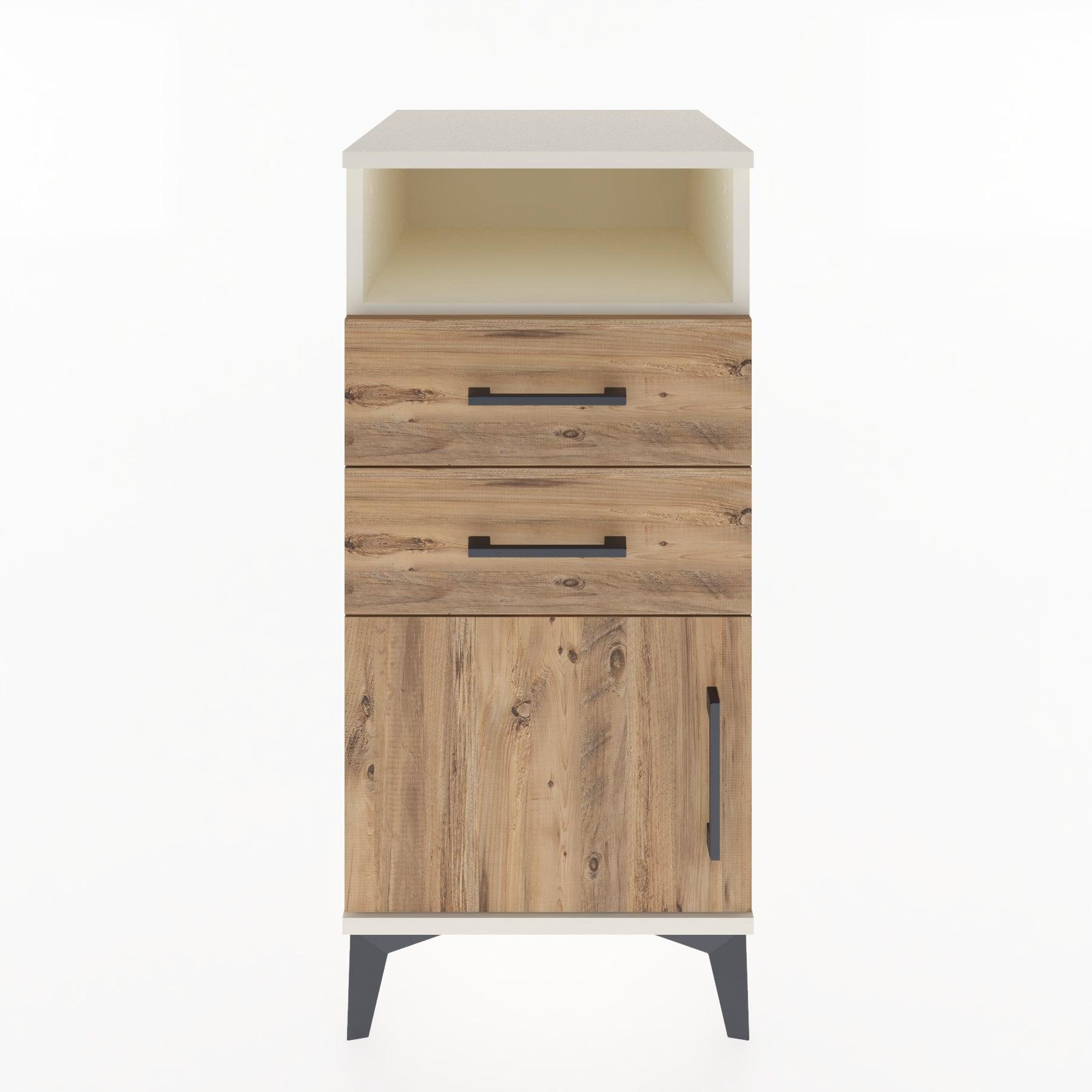 Woodntry Modular Nightstand Moonstone 44x44x84 cm Functional F50-1