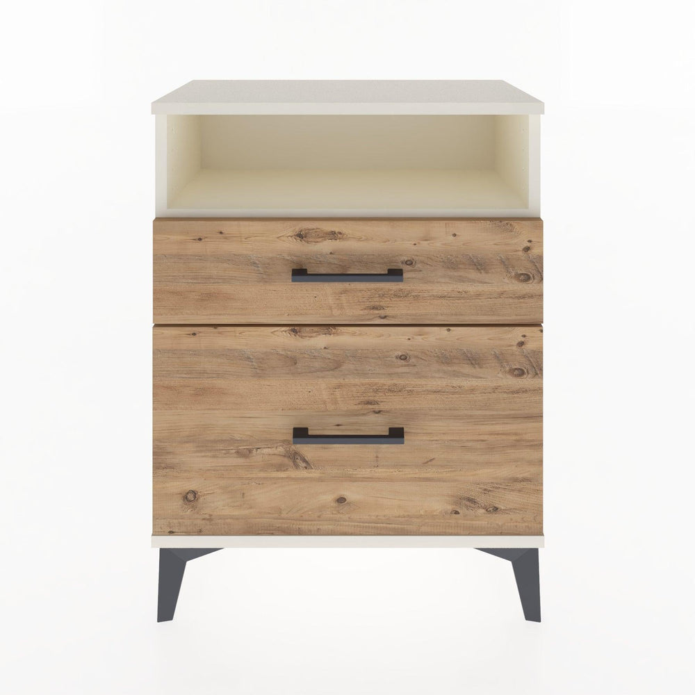 Woodntry Modular Nightstand Moonstone 60x30x68 cm with Drawer and Shelf CR6-1