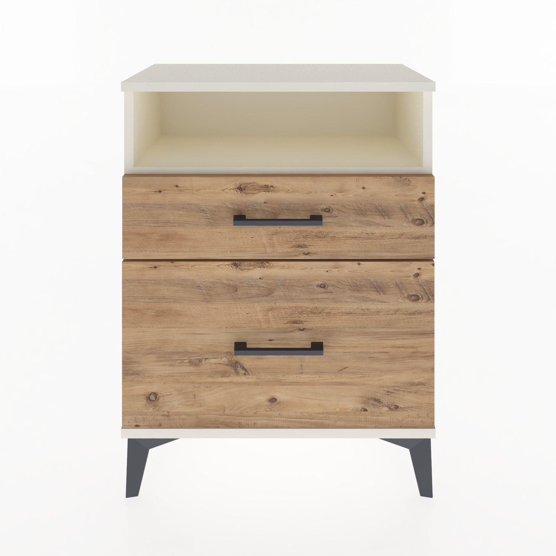 Woodntry Modular Nightstand Moonstone 60x30x68 cm with Drawer and Shelf CR6-1
