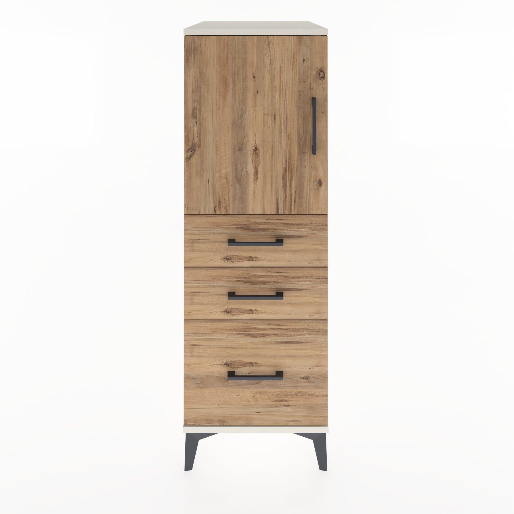 Woodntry Modüler Dolap Aytaşı 44x59x122 cm Kapaklı ve Çekmeceli KC6-1