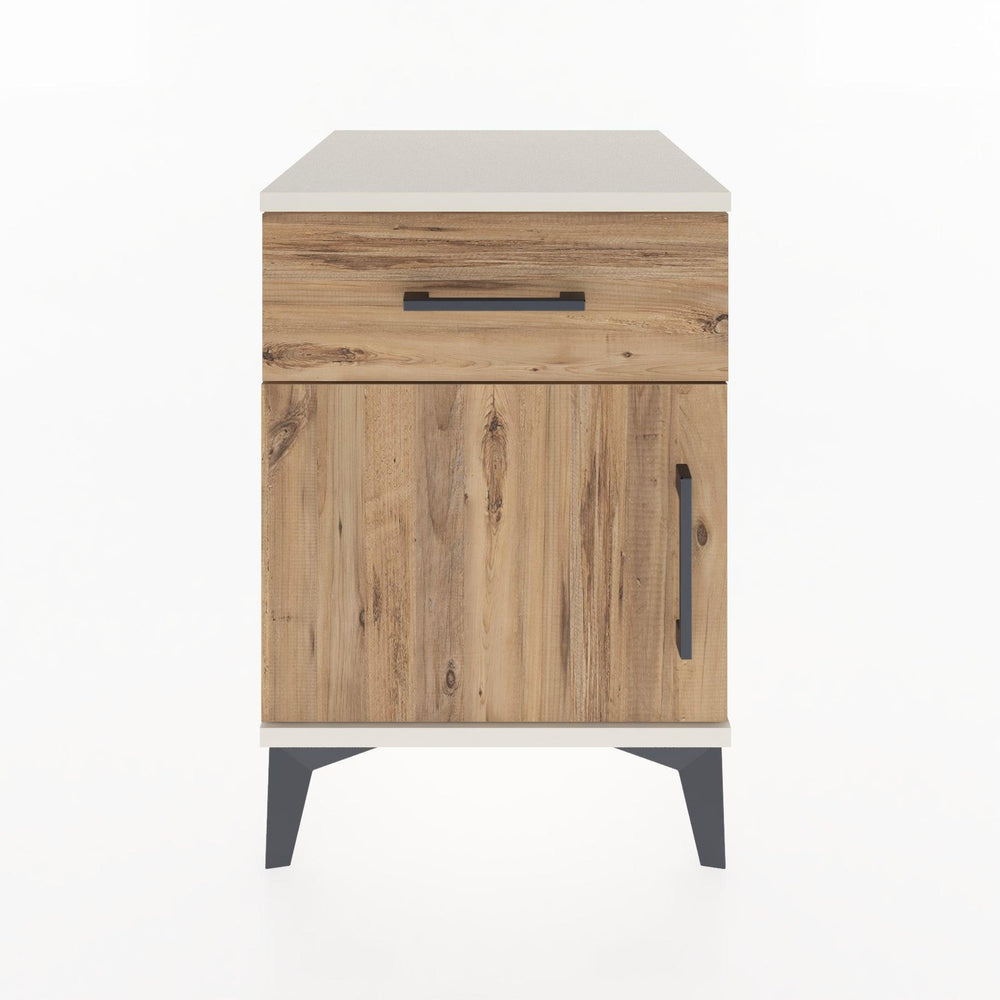 Woodntry Modular Nightstand Moonstone 44x44x52 cm with Cover and Drawer KC6-1