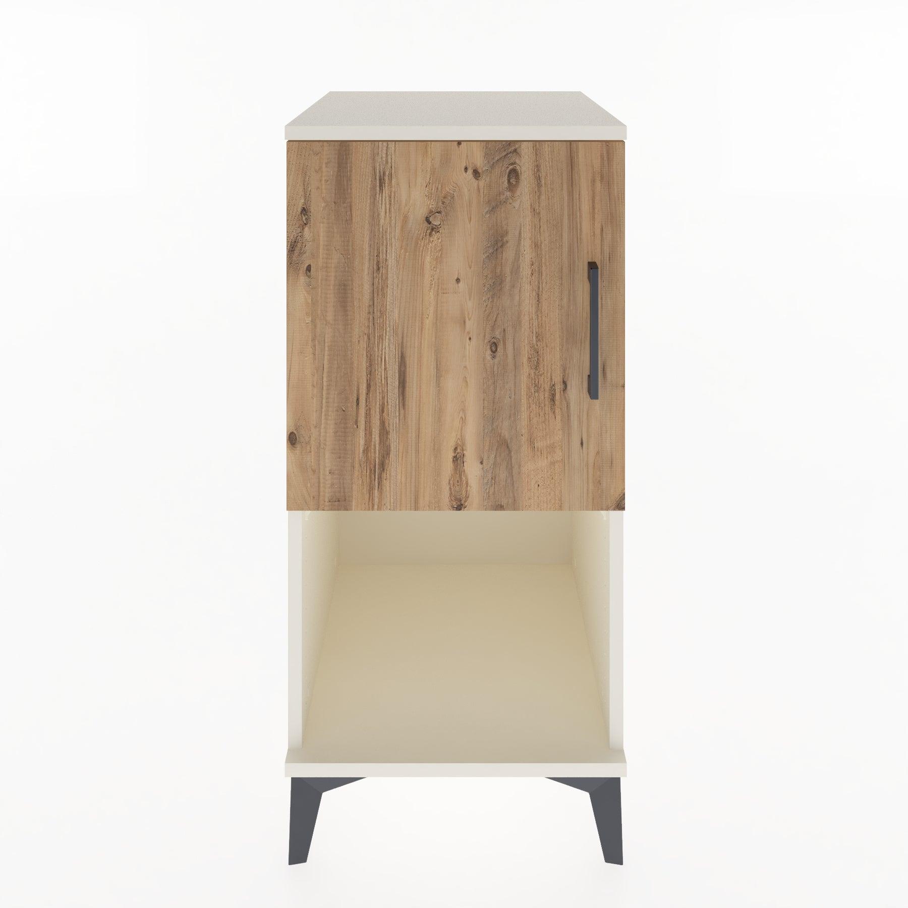 Woodntry Modular Nightstand Moonstone 44x44x84 cm with Cover and Shelf KR28-1
