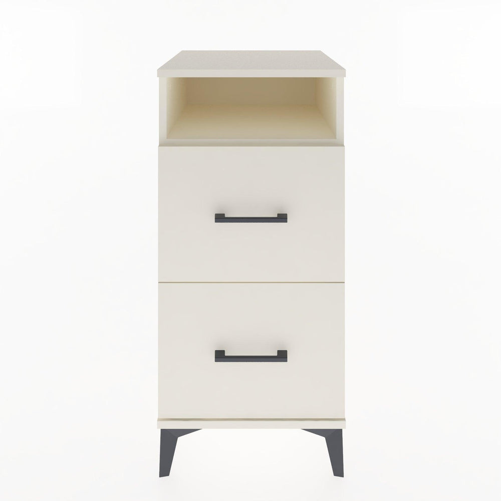 Woodntry Modular Nightstand Moonstone 44x44x84 cm with Drawer and Shelf CR6-1