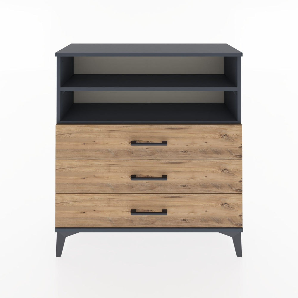 Woodntry Modular Dresser Anthracite 88x30x84 cm with Drawers and Shelves CR6-2
