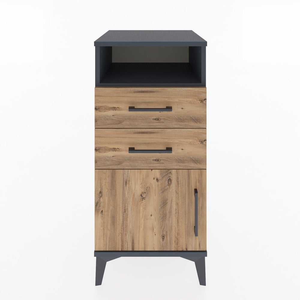 Woodntry Modular Nightstand Anthracite 44x44x84 cm Functional F50-2
