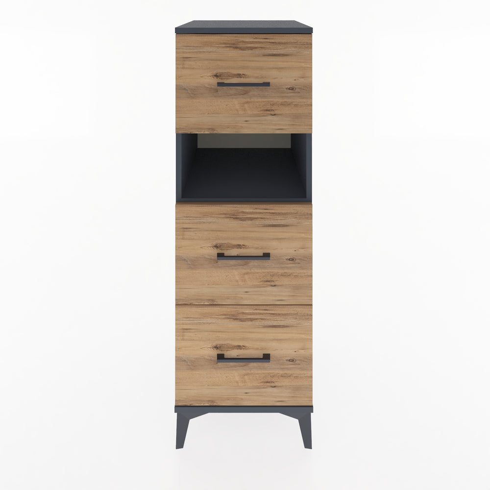 Woodntry Modular Cabinet Anthracite 44x59x122 cm with Drawers and Shelves CR106-2