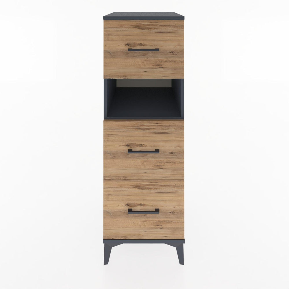 Woodntry Modular Cabinet Anthracite 44x30x122 cm with Drawers and Shelves CR106-2