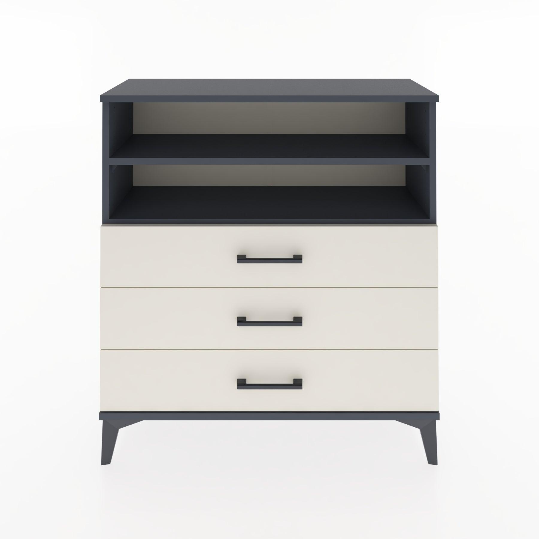 Woodntry Modular Dresser Anthracite 88x30x84 cm with Drawers and Shelves CR6-2