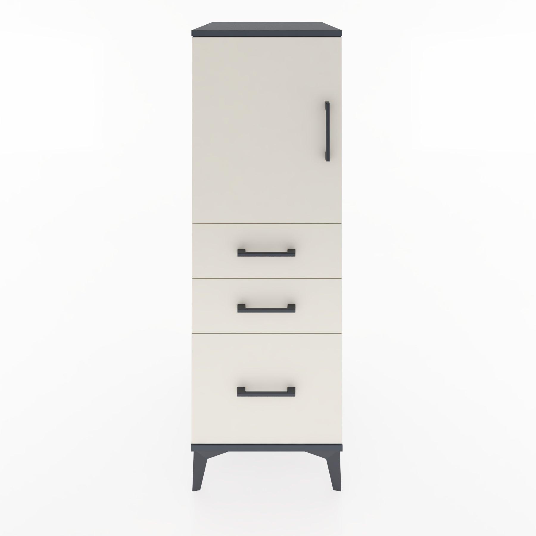Woodntry Modular Cabinet Anthracite 44x30x122 cm with Doors and Drawers KC6-2