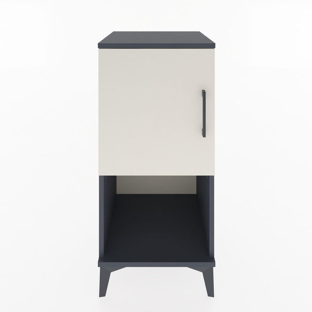 Woodntry Modular Nightstand Anthracite 44x44x84 cm with Cover and Shelf KR28-2