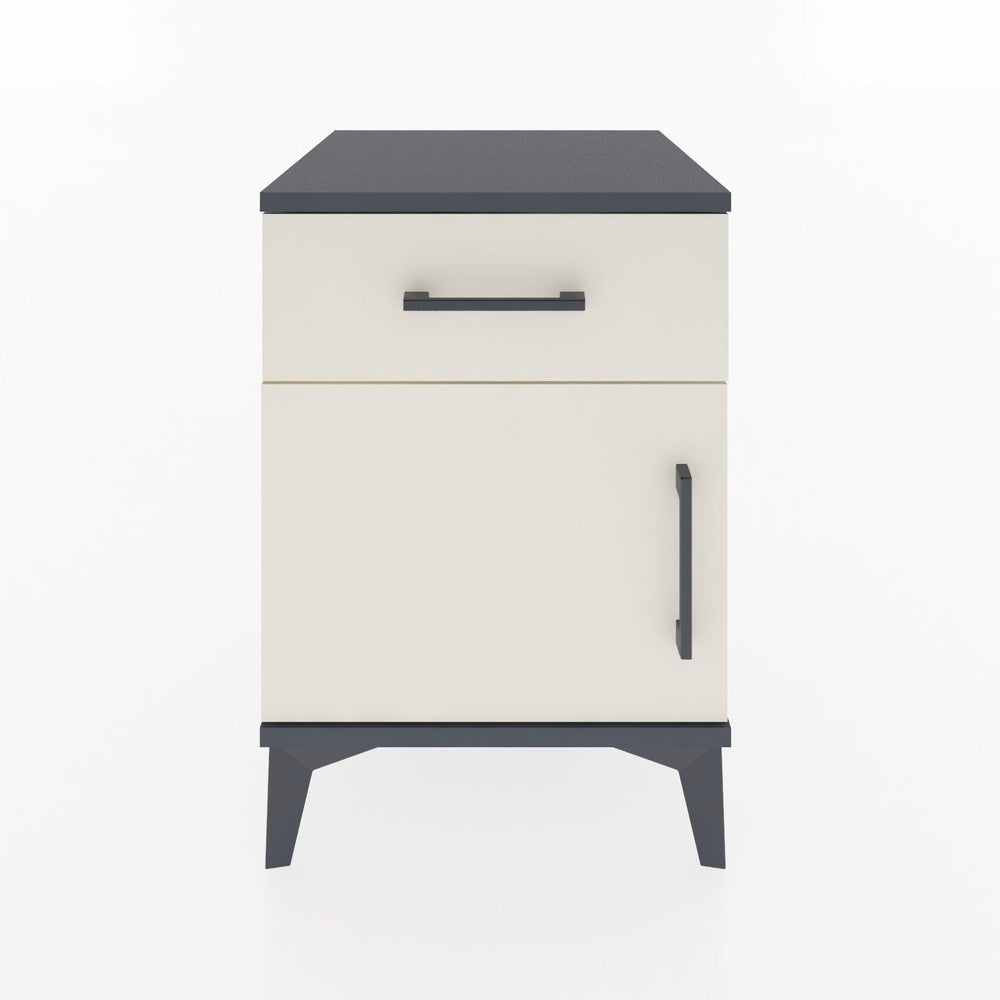 Woodntry Modular Nightstand Anthracite 44x44x52 cm with Cover and Drawer KC6-2