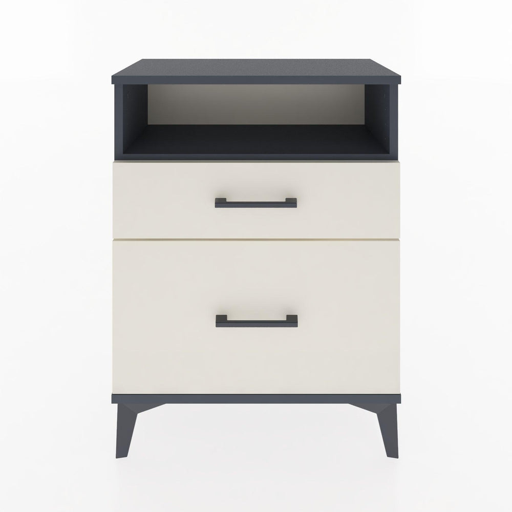 Woodntry Modular Nightstand Anthracite 60x30x68 cm with Drawer and Shelf CR6-2
