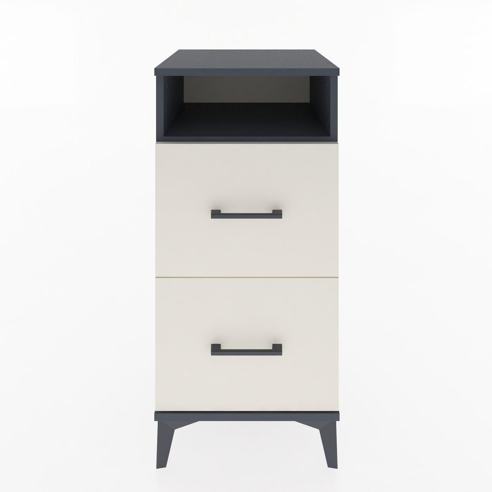Woodntry Modular Nightstand Anthracite 44x44x84 cm with Drawers and Shelves CR6-2
