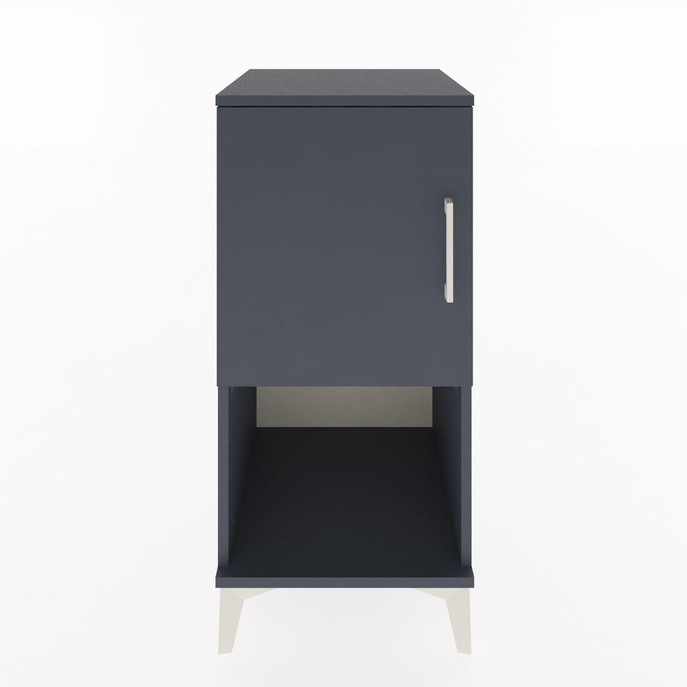 Woodntry Modular Nightstand Anthracite 44x44x84 cm with Cover and Shelf KR28-2