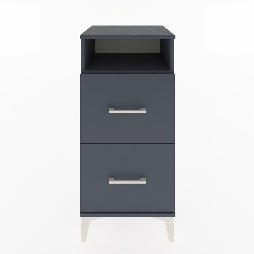 Woodntry Modular Nightstand Anthracite 44x44x84 cm with Drawers and Shelves CR6-2